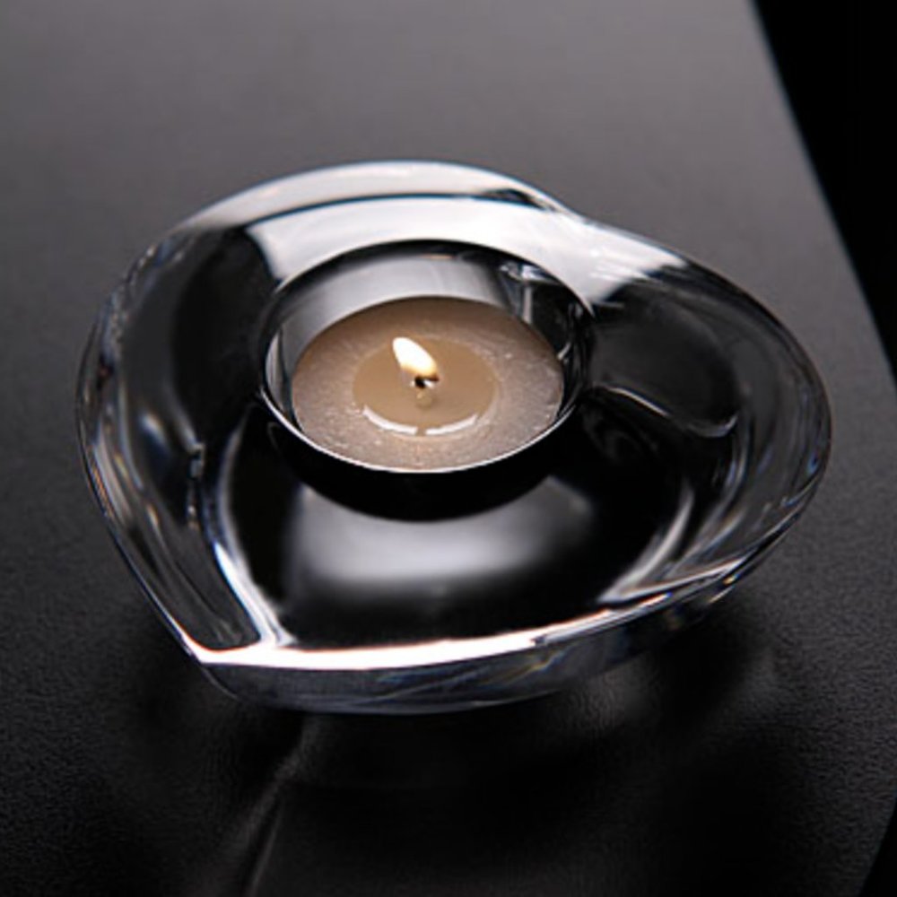 Signed Orrefors Amour Heart Votive Candle Holder, Single Valentine's Day